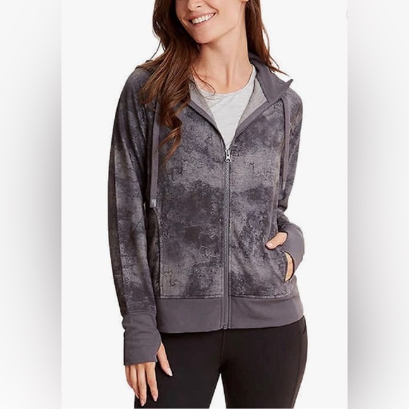 Danskin Jackets & Blazers - Danskin Women's Marble Print Double Collar Full Zip Hooded Jacket